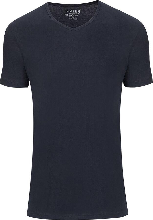 Slater T-shirt 2-pack Basic Fit T-shirt V-hals Navy - Foto 6