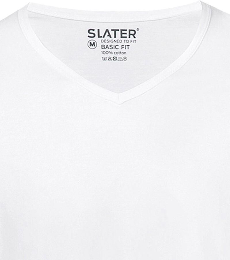 Slater T-shirt 2-pack Basic Fit T-shirt V-hals Wit - Foto 2