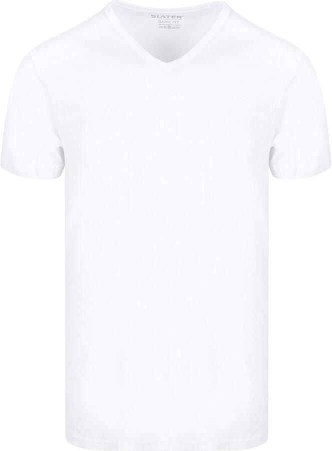 Slater T-shirt 2-pack Basic Fit T-shirt V-hals Wit - Foto 6