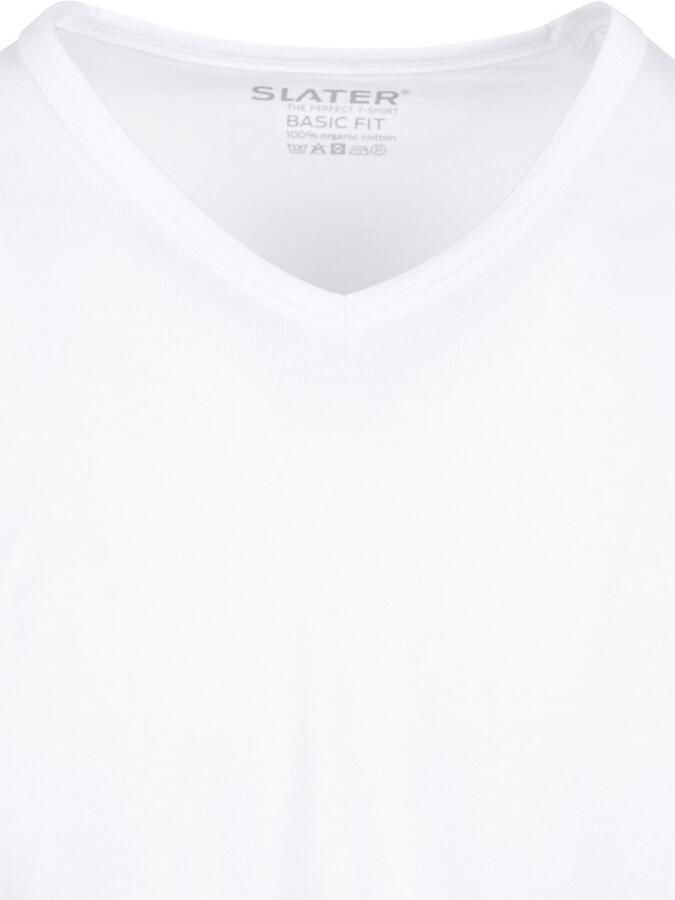 Slater T-shirt 2-pack Basic Fit T-shirt V-hals Wit - Foto 5