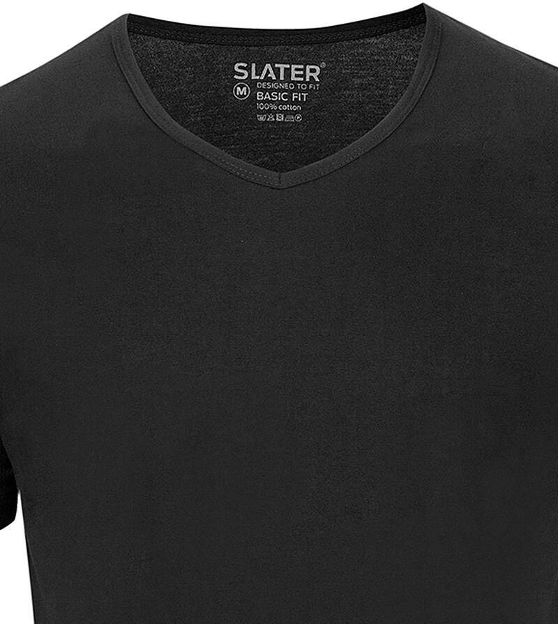 Slater T-shirt 2-pack Basic Fit T-shirt V-hals Zwart - Foto 2