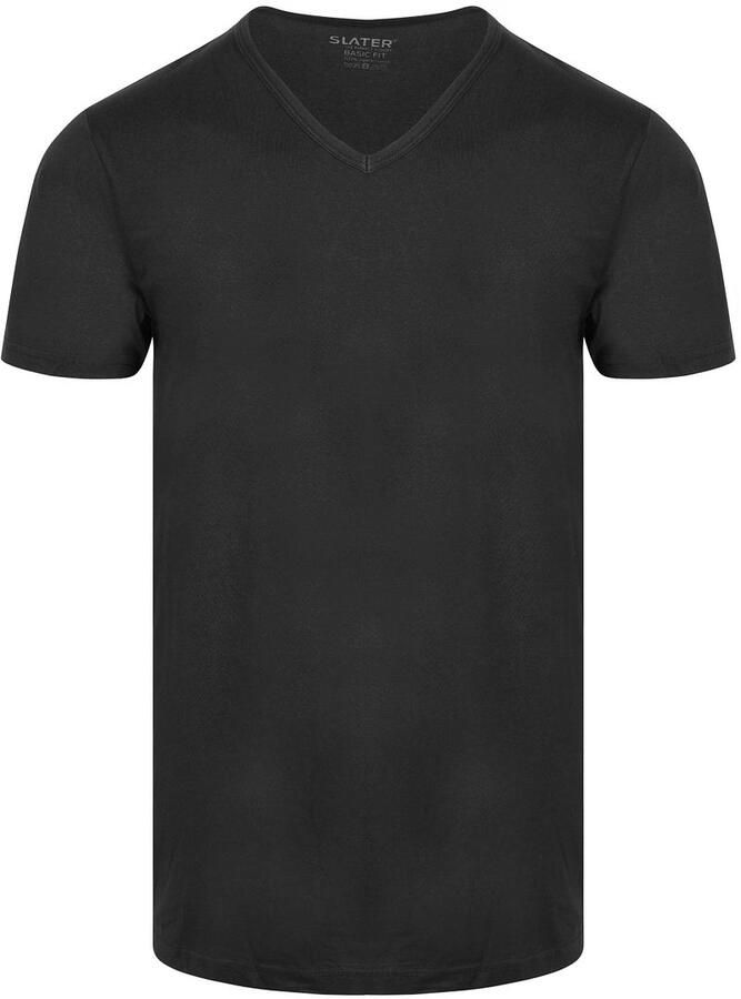 Slater T-shirt 2-pack Basic Fit T-shirt V-hals Zwart - Foto 5