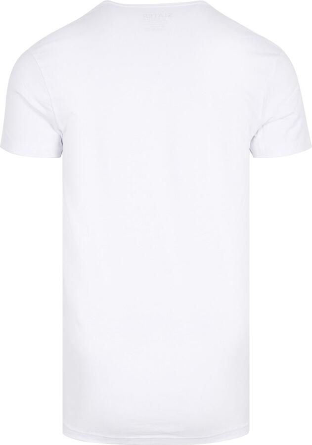Slater T-shirt 2-pack Stretch Diepe V-hals T-shirt Wit - Foto 4