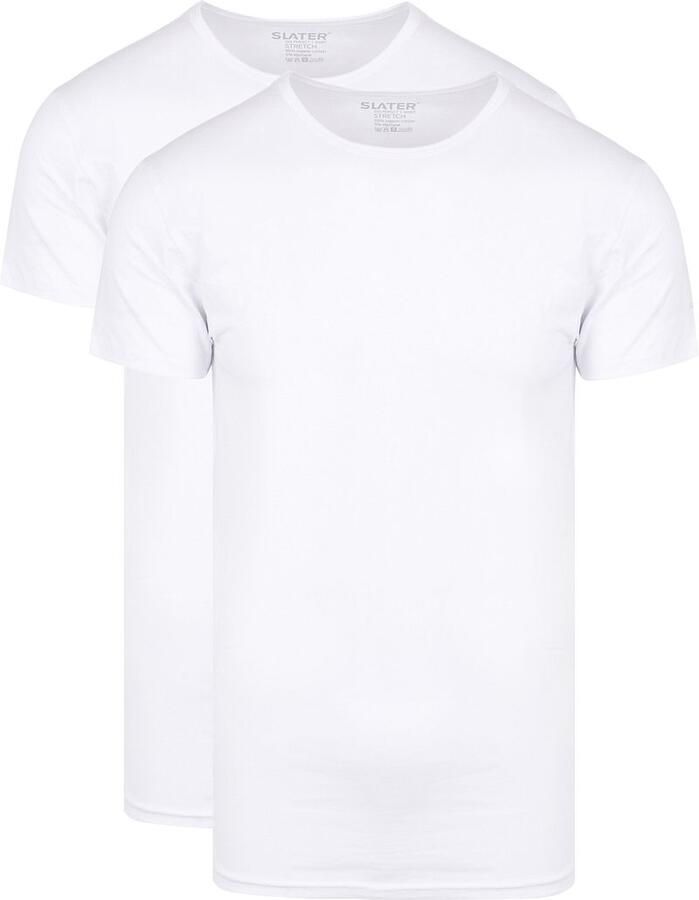Slater Stretch Heren T-shirt Ronde hals 2-pack