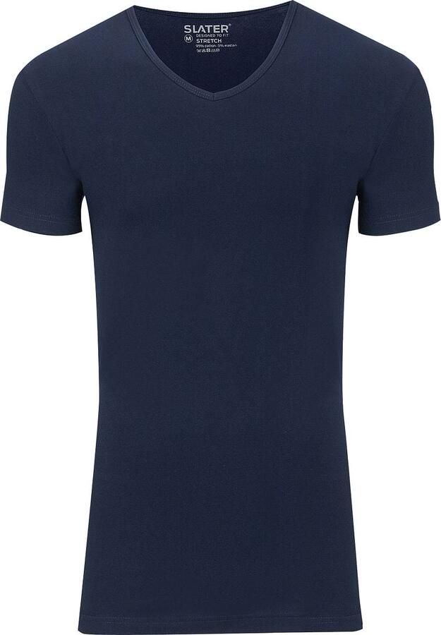 Slater T-shirt 2-pack Stretch V-hals T-shirt Navy - Foto 4