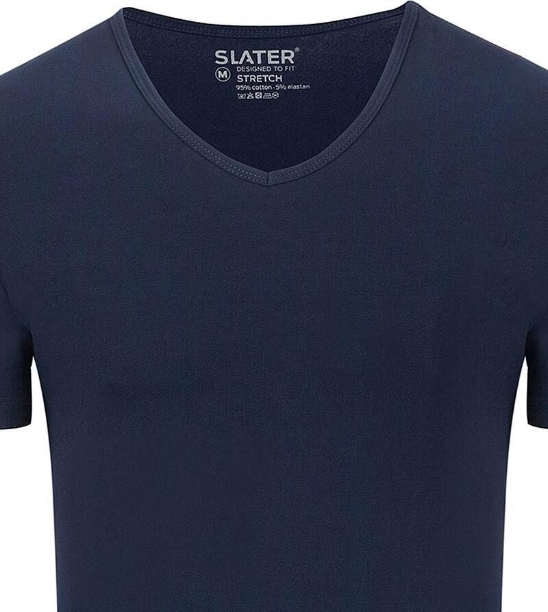 Slater T-shirt 2-pack Stretch V-hals T-shirt Navy - Foto 2