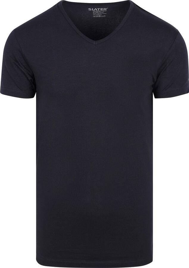 Slater T-shirt 2-pack Stretch V-hals T-shirt Navy - Foto 5