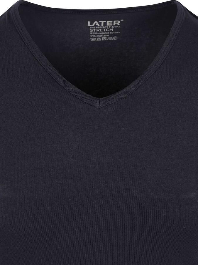 Slater T-shirt 2-pack Stretch V-hals T-shirt Navy - Foto 4