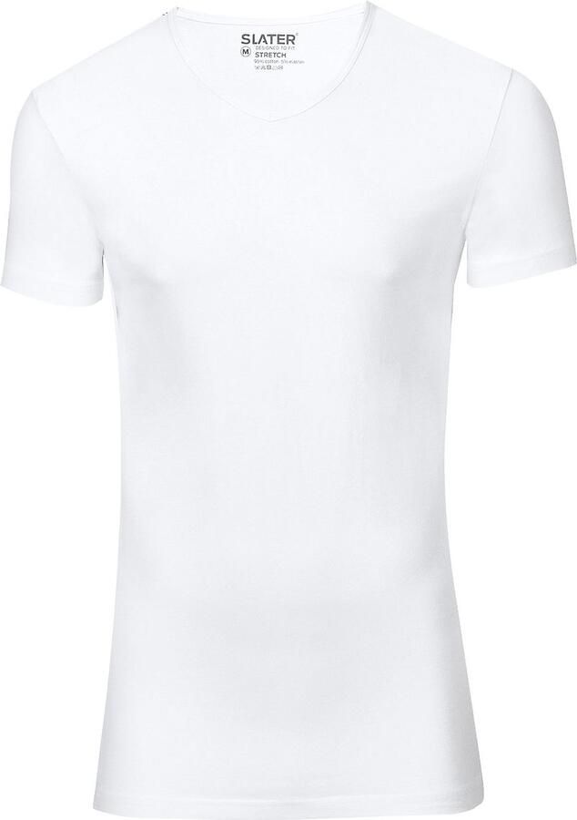Slater T-shirt 2-pack Stretch V-hals T-shirt Wit - Foto 3
