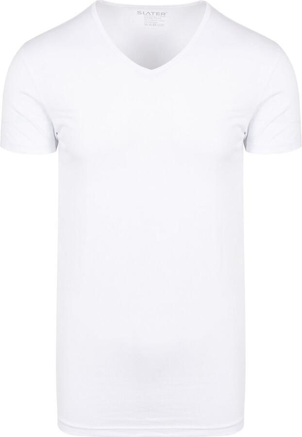 Slater T-shirt 2-pack Stretch V-hals T-shirt Wit - Foto 6