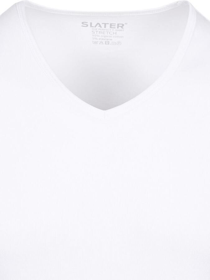 Slater T-shirt 2-pack Stretch V-hals T-shirt Wit - Foto 5