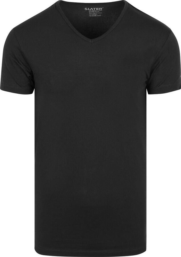 Slater T-shirt 2-pack Stretch V-hals T-shirt Zwart - Foto 5