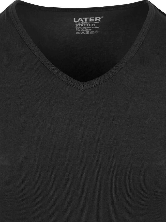 Slater T-shirt 2-pack Stretch V-hals T-shirt Zwart - Foto 4