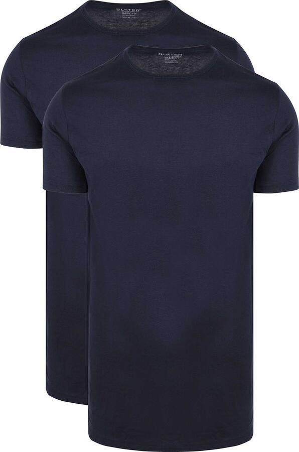 Slater 2-pack T-shirt Basic Extra Lang O-neck Navy - Foto 4