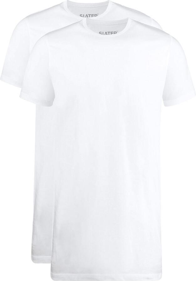 Slater T-shirt 2-pack T-shirt Extra Lang R-Neck Wit - Foto 3