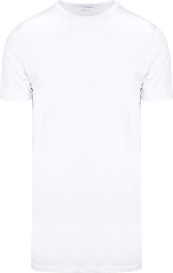 Slater T-shirt 2-pack T-shirt Extra Lang R-Neck Wit - Foto 6