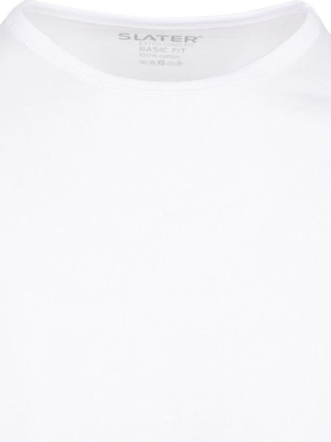 Slater T-shirt 2-pack T-shirt Extra Lang R-Neck Wit - Foto 2