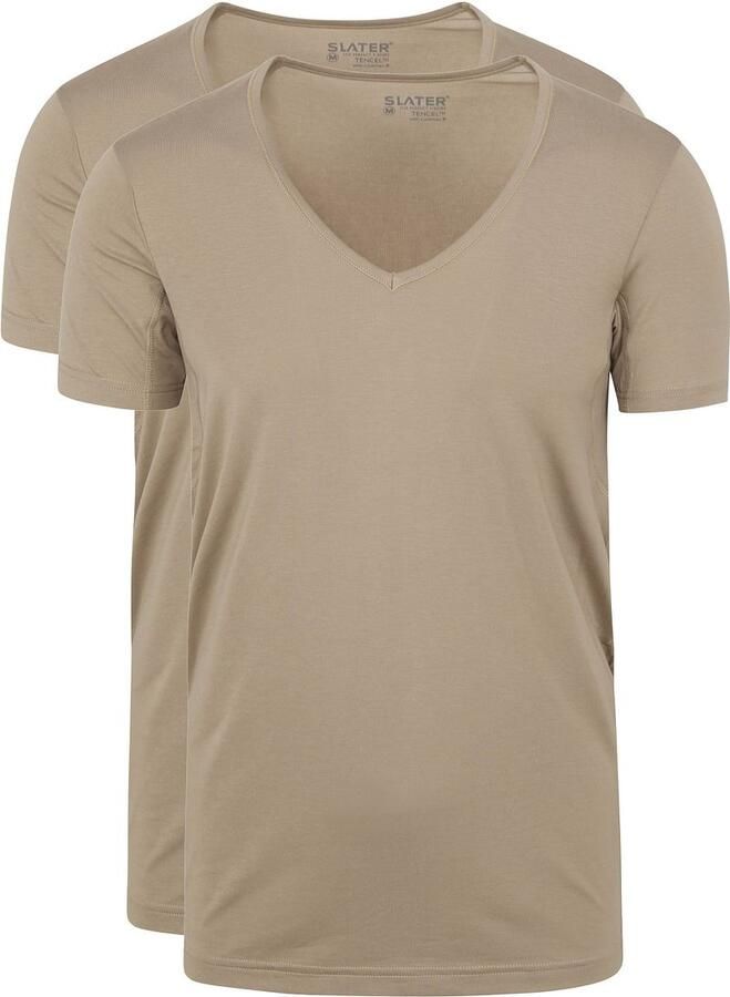 Slater T-shirt 2-pack V-hals Onzichtbaar Ondershirt