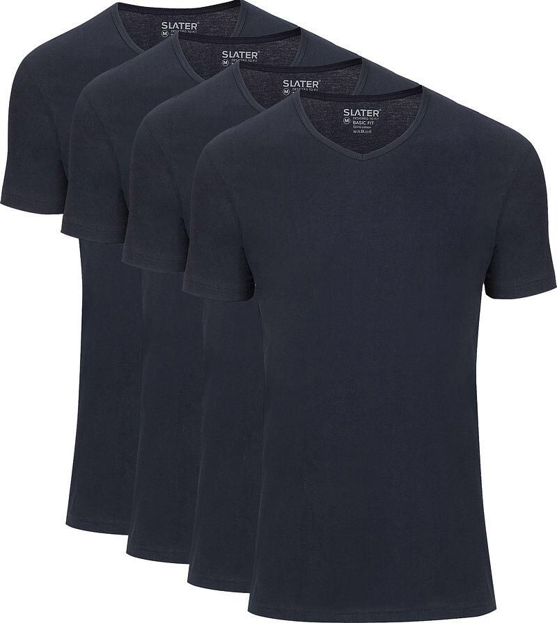 Slater T-shirt 2-pack Basic Fit T-shirt V-hals Navy - Foto 3