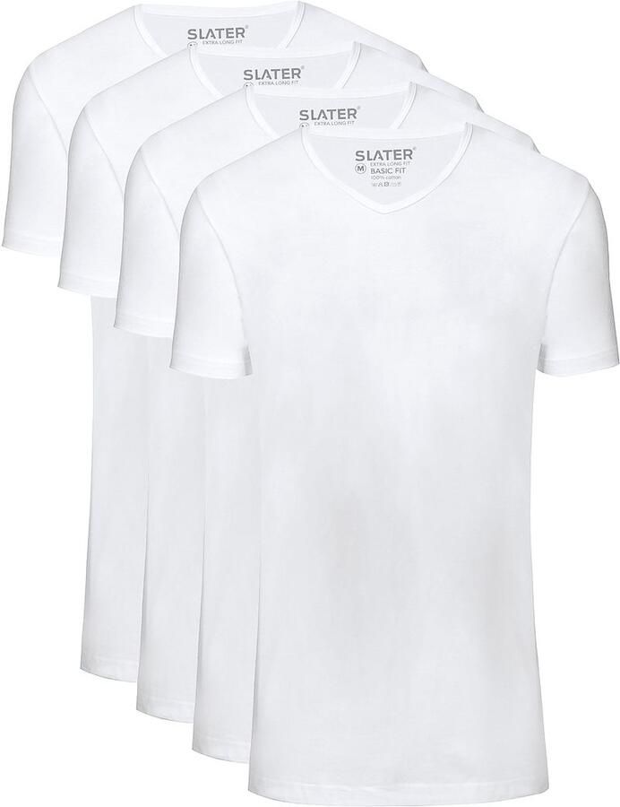 Slater T-shirt 2-pack T-shirt Basic Extra Lang V-neck Wit - Foto 2