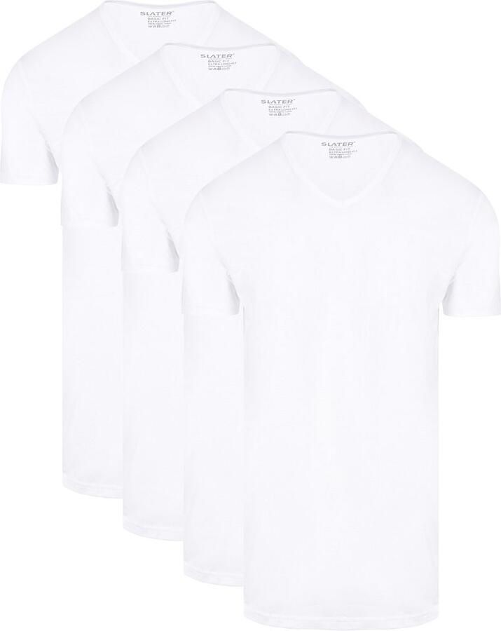 Slater T-shirt 2-pack T-shirt Basic Extra Lang V-neck Wit - Foto 3