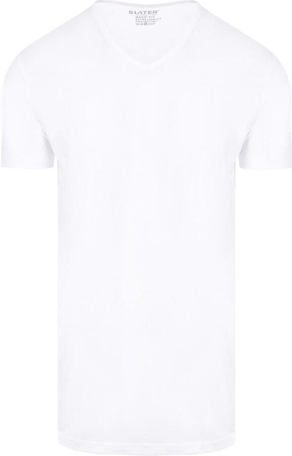 Slater T-shirt 2-pack T-shirt Basic Extra Lang V-neck Wit - Foto 5
