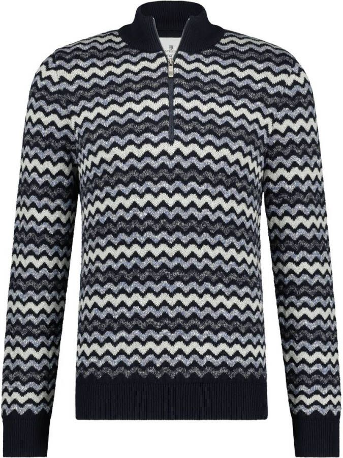 State of Art Half Zip Donkerblauw Print
