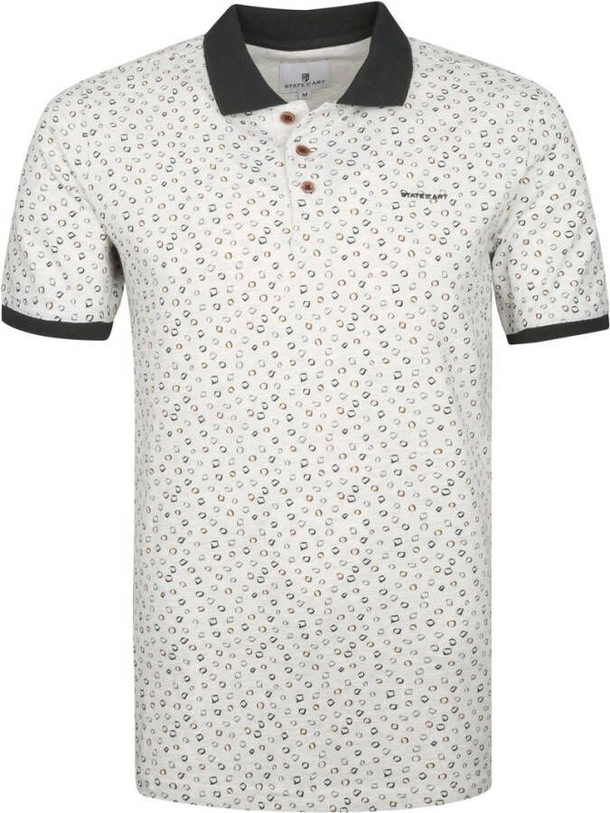 State of Art Pique Polo Print Beige
