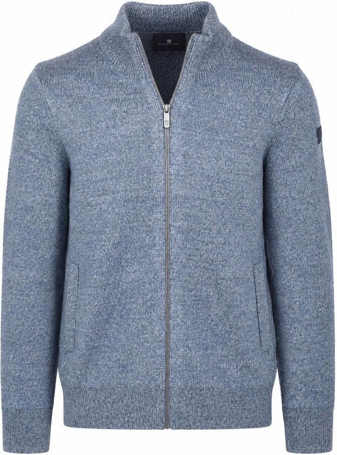 State of Art Cardigan Zip Melange Greyblue
