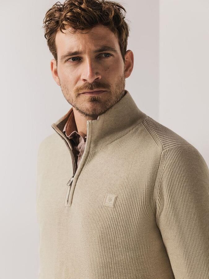 State of Art Half Zip Trui Ecru - Foto 3