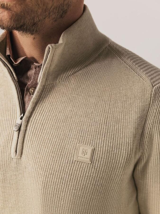State of Art Half Zip Trui Ecru - Foto 4