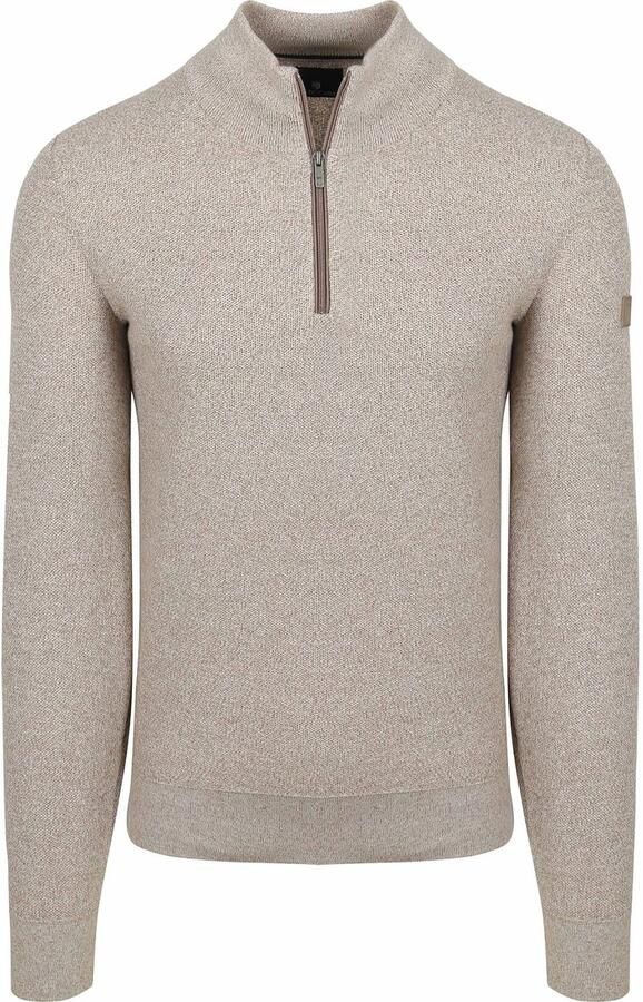 State of Art Half Zip Trui Melange Beige