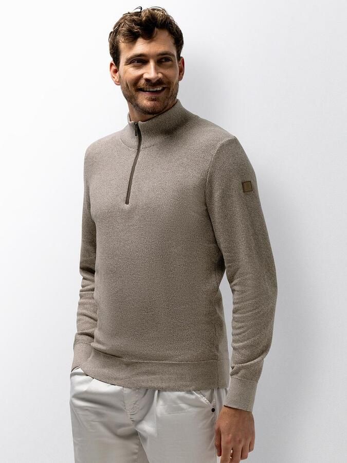 State of Art Half Zip Trui Melange Beige - Foto 2