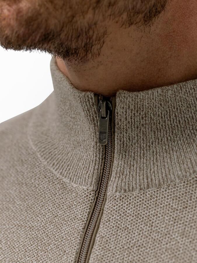 State of Art Half Zip Trui Melange Beige - Foto 4