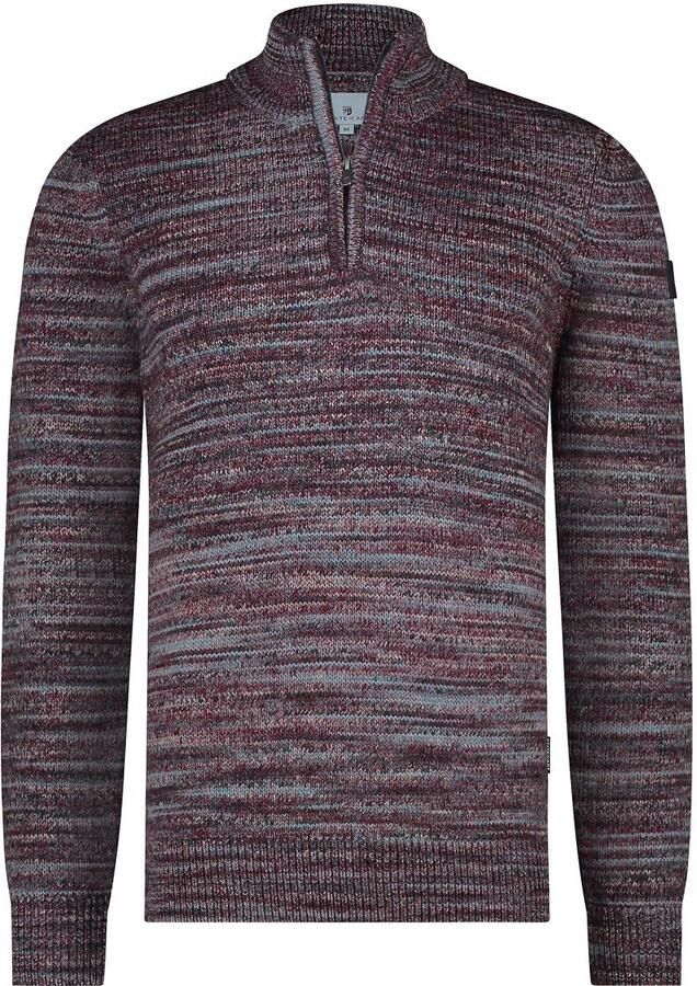 State Of Art Sweaters Half Zip Trui Melange Bordeaux