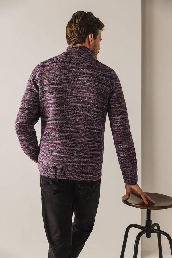 State Of Art Sweaters Half Zip Trui Melange Bordeaux - Foto 4