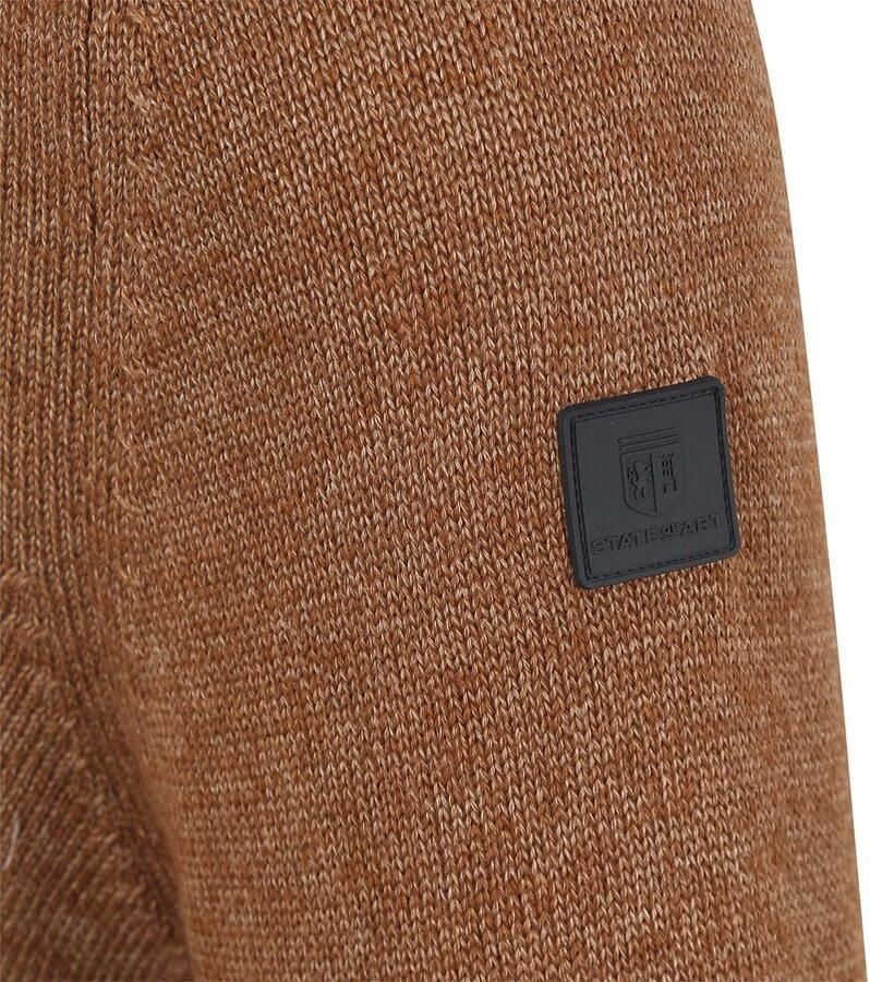 State Of Art Sweater Half Zip Trui Melange Camel Bruin - Foto 2