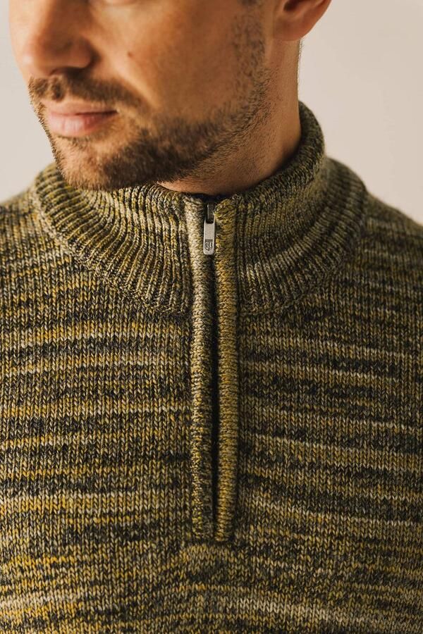 State Of Art Sweater Half Zip Trui Melange Geel - Foto 4