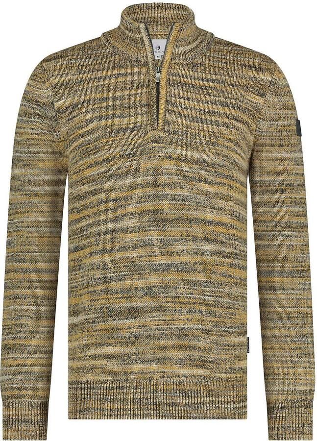 State Of Art Sweaters Half Zip Trui Melange Geel