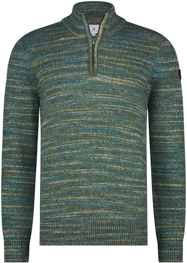 State Of Art Sweater Half Zip Trui Melange Groen - Foto 5