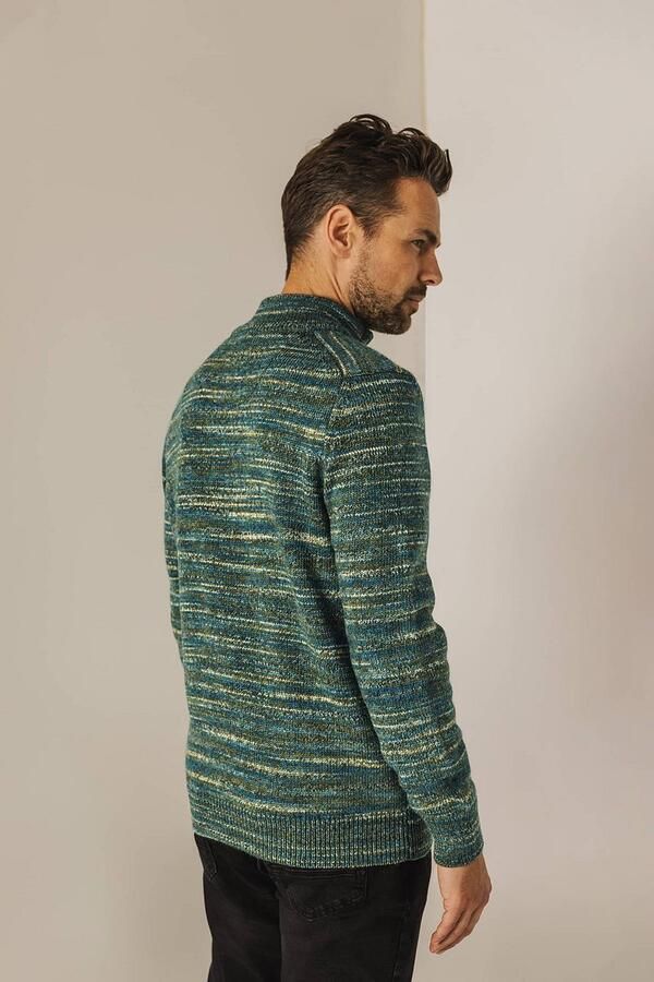 State Of Art Sweater Half Zip Trui Melange Groen