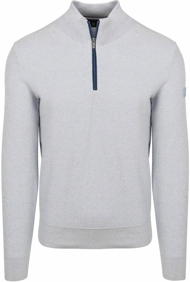 State Of Art Sweaters Half Zip Trui Melange Lichtblauw - Foto 2
