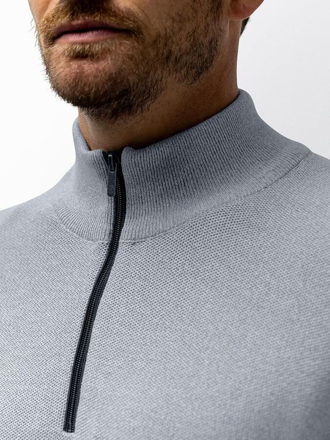 State Of Art Sweaters Half Zip Trui Melange Lichtblauw - Foto 4