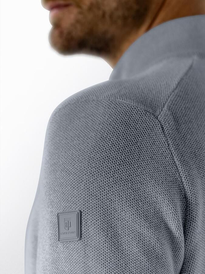 State Of Art Sweaters Half Zip Trui Melange Lichtblauw - Foto 5