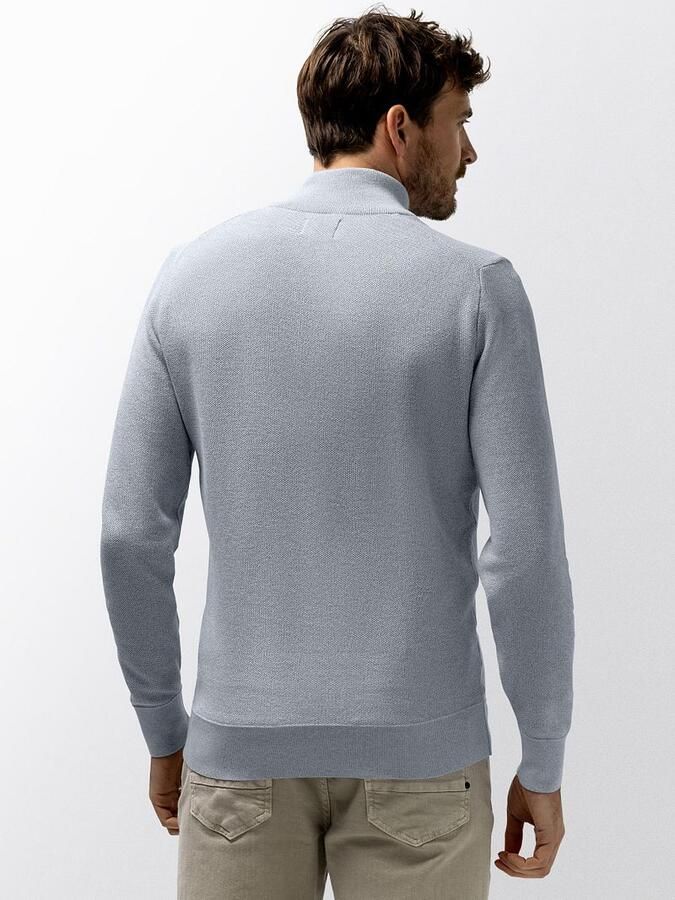 State Of Art Sweaters Half Zip Trui Melange Lichtblauw - Foto 6