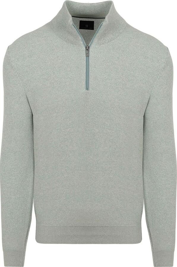 State of Art Half Zip Trui Melange Lichtgroen