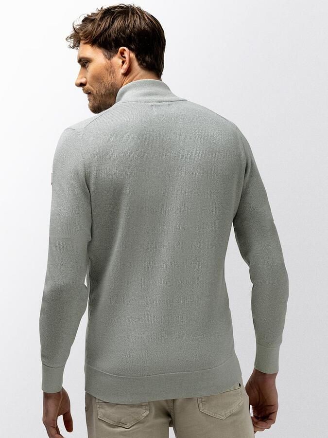State of Art Half Zip Trui Melange Lichtgroen - Foto 4