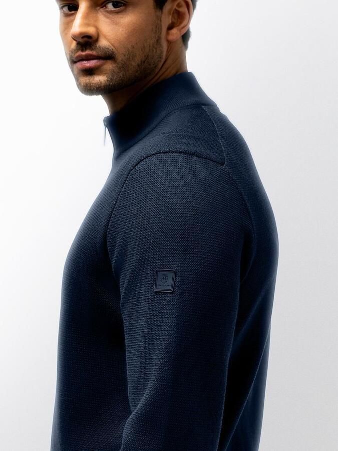 State of Art Half Zip Trui Structure Navy - Foto 4