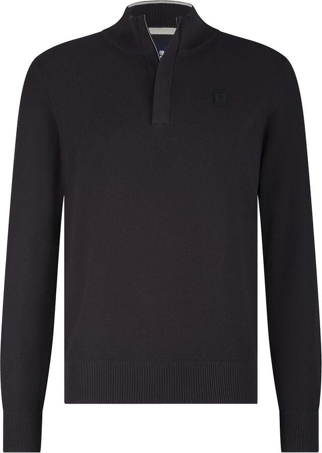 State of Art Half Zip Trui Structuur Antraciet