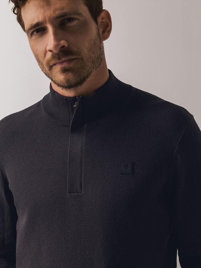 State of Art Half Zip Trui Structuur Antraciet - Foto 3